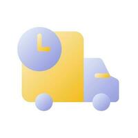 Schedule delivery flat gradient two-color ui icon. Transportation service. Delay and planning shipment. Simple filled pictogram. GUI, UX design for mobile application. Vector isolated RGB illustration