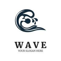 Natural sea wave illustration vector