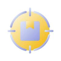 Focus on parcel flat gradient two-color ui icon. Priority package. Postal service. Track order. Simple filled pictogram. GUI, UX design for mobile application. Vector isolated RGB illustration