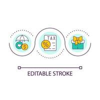 Wage withholds and bonuses loop concept icon. Employee payroll processing. Financial management abstract idea thin line illustration. Isolated outline drawing. Editable stroke vector