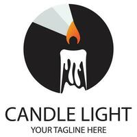 candle light logo design template illustration vector