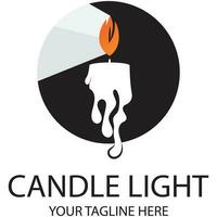 candle light logo design template illustration vector