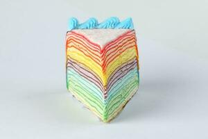 Rainbow crepe layer cake photo