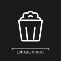 Cinema location pixel perfect white linear ui icon for dark theme. Motion-picture theater. Vector line pictogram. Isolated user interface symbol for night mode. Editable stroke