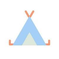 Camping site flat color ui icon. GPS navigation. Campground location. Search for place on map. Simple filled element for mobile app. Colorful solid pictogram. Vector isolated RGB illustration