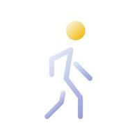 Human flat gradient two-color ui icon. Passer by. Pedestrian. Walking person. Citizen and resident. Simple filled pictogram. GUI, UX design for mobile application. Vector isolated RGB illustration