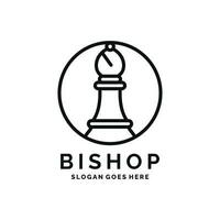 Bishop chess logo design vector illustration