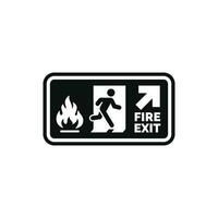 Emergency fire exit symbol icon isolated on white background vector