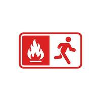 Emergency fire exit symbol icon isolated on white background vector