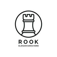 Rook chess logo design vector illustration