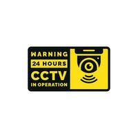 Warning CCTV surveillance sticker icon isolated on white background vector