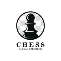 Pawn chess logo design vector illustration