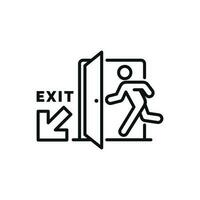 Emergency exit symbol icon isolated on white background vector