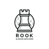 Rook chess logo design vector illustration