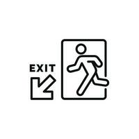 Emergency exit symbol icon isolated on white background vector