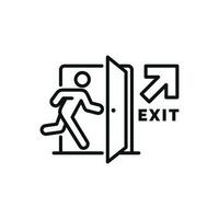 Emergency exit symbol icon isolated on white background vector