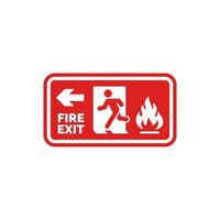 Emergency fire exit symbol icon isolated on white background vector