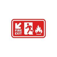 Emergency fire exit symbol icon isolated on white background vector