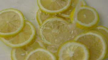 Lemon, slow motion, slow motion of lemon in water video