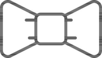plano estilo arco Corbata icono en negro describir. vector