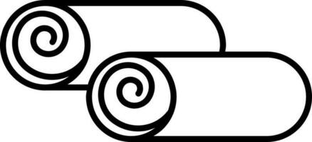 Spring Or Cinnamon Roll icon in black line art. vector