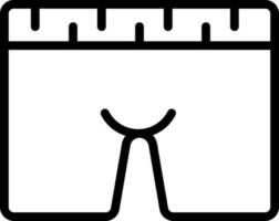 Half Pant icon in black line art. vector