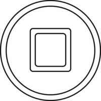 Stop or Push Button Icon in Black Outline. vector