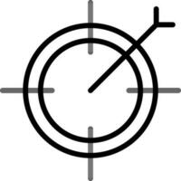 Dartboard Icon In Black Outline. vector