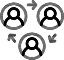 User Cycle Or Connection Icon In Thin Line Art. vector