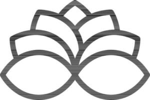 Flat Style Of Flower Icon Or Symbol In Thin Line Style. vector