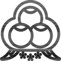 Buddhist Three Jewels Icon Or Vector In Stroke Style.