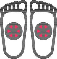 Footprints of Buddha Or Buddhapada Icon In White And Pink Color. vector