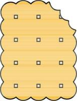 amarillo color agrietado galleta icono. vector