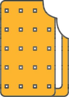 Flat Style Cream Biscuit Icon In Yellow And White Color.