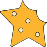 Star Shapes Cookie Icon In Yellow Color. vector