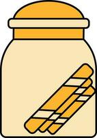 Flat Style Wafer Stick In Jar Icon. vector