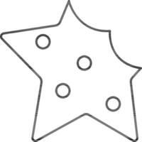 Star Shapes Cookie Icon In Black Outline. vector