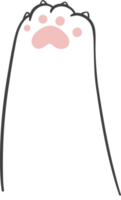 carino gatto zampa mano gesto dito amore cuore cartello cartone animato scarabocchio mano disegno png