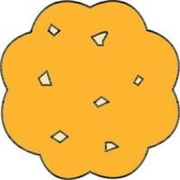 Cookie Icon In Yellow Color. vector