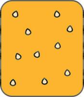 Flat Style Biscuit Icon In Yellow Color. vector