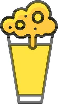 Flat Style Beer Glass icon in yellow color.