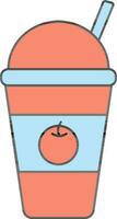 desechable jugo vaso icono en rojo y azul color. vector