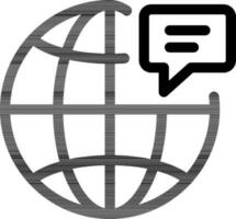 Global Message or Chat Icon in Black Thin Line Art. vector