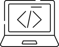 Vector Illustration Of Web Coding In Laptop.