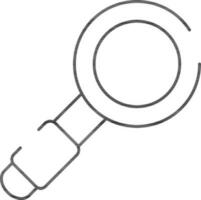 Magnifying Glass Icon In Thin Line Art. vector