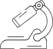 Microscope Icon In Thin Line Art. vector