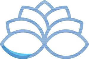 Flat Style Of Flower Icon Or Symbol In Blue Line Art. vector