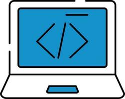 Vector Illustration Of Web Coding In Laptop.