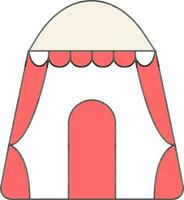 Carnival Entrance Gate Icon In Red And Beige Color. vector