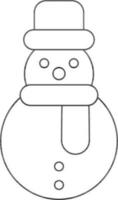 Illustration of Snowman Icon in Line Art. vector